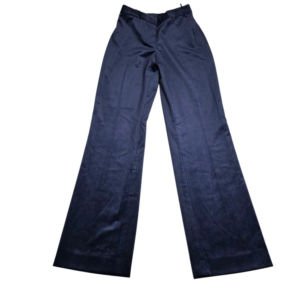 St. John‎ Collection Dress Pants Womens Size 4 Velvet Blue Straight Leg